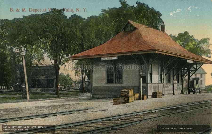 Postcard: Boston & Maine Depot at Valley Falls, New York